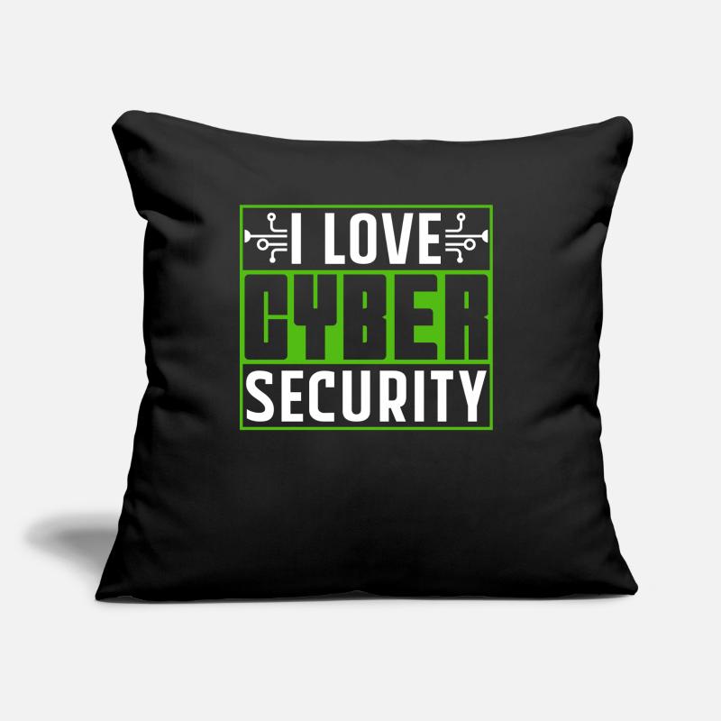 J’adore Cybersecurity Hack IT Security Hacker Coussin et housse de 45 x 45 cm