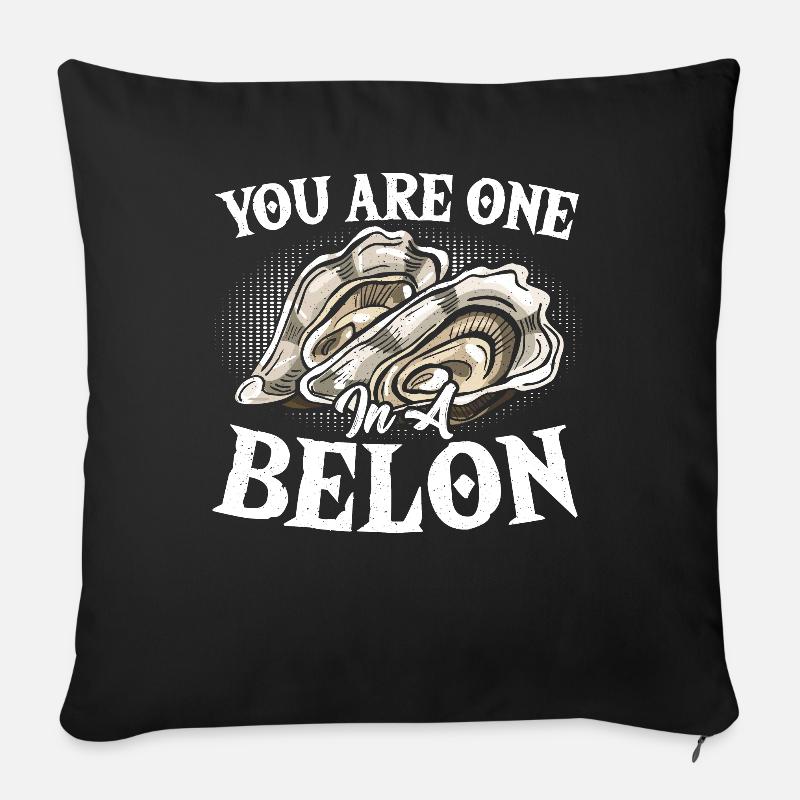 Conception d’huîtres pour un amoureux de - Coussin et housse de 45 x 45 cm - noir