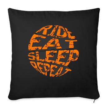 RIDE EAT SLEEP REPEAT RETRO MOUNTAINBIKE - Sofakissen mit Füllung 45 x 45 cm - Schwarz - Vorne