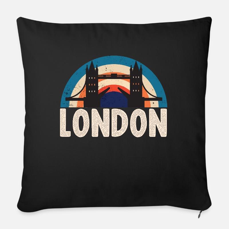 London Tower Bridge Angleterre Tamise - Coussin et housse de 45 x 45 cm - noir