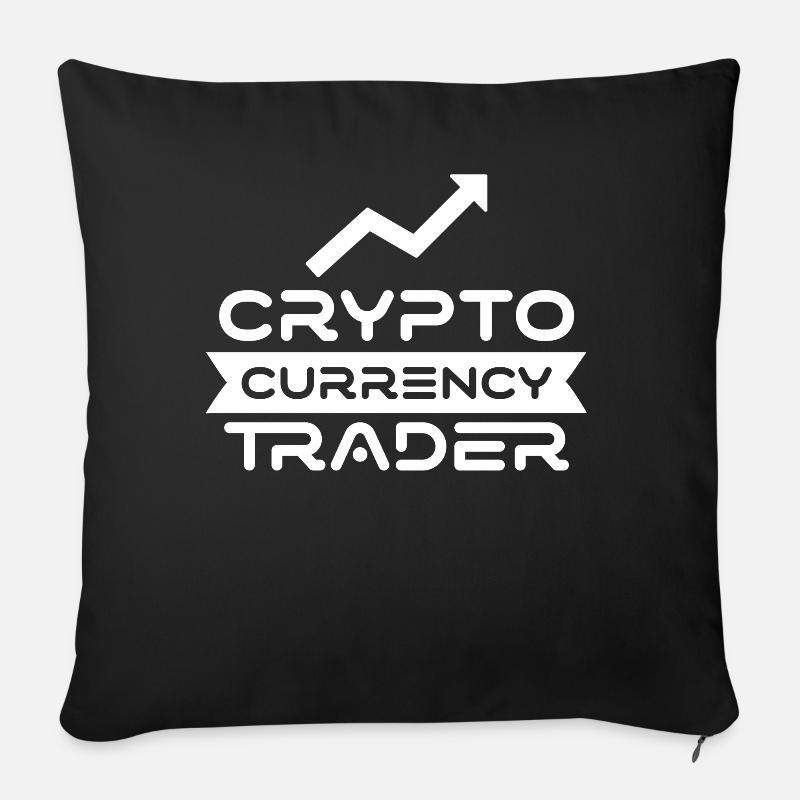 Kryptowährungs Händler Crypto Trader Krypto - Sofakissen mit Füllung 45 x 45 cm - Schwarz