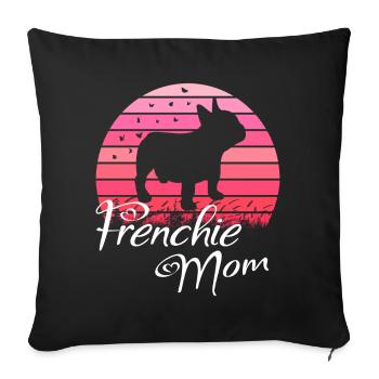 Französische Bulldogge Frenchie Hund Geschenk Hund - Sofakissen mit Füllung 45 x 45 cm - Schwarz - Vorne