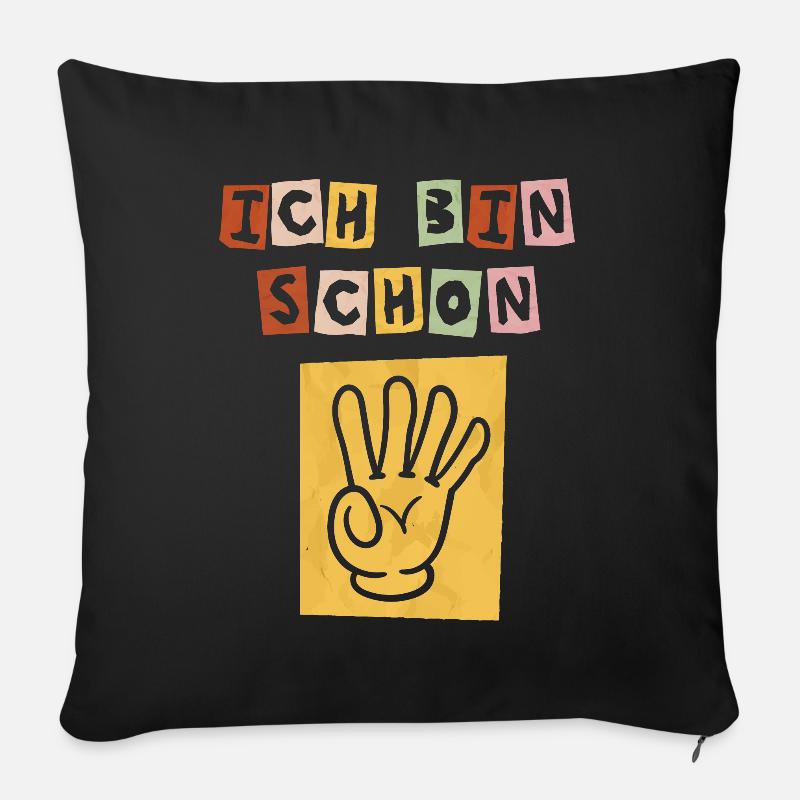 4. Geburtstag 4 Jahre alt Junge Mädchen Hand - Sofakissen mit Füllung 45 x 45 cm - Schwarz