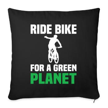 Faites du vélo pour une planète verte - Coussin et housse de 45 x 45 cm - noir - Devant