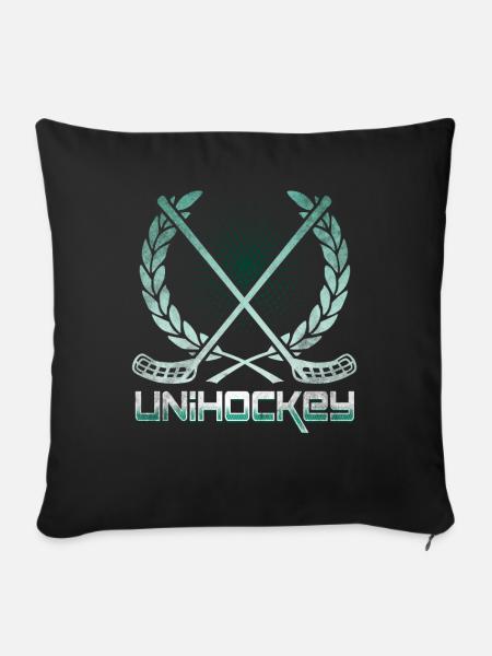 Unihockey - Sofakissen mit Füllung 45 x 45 cm - Schwarz