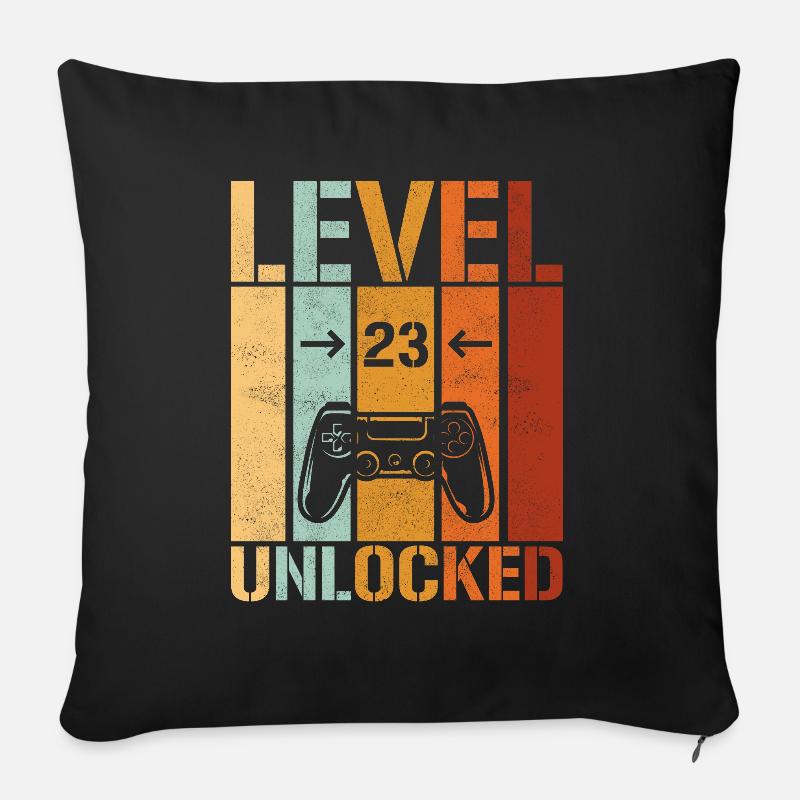 23. Geburtstag Level 23 unlocked - Sofakissen mit Füllung 45 x 45 cm - Schwarz