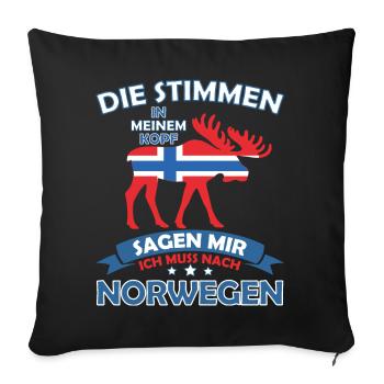Die Stimmen in meinem Kopf - Norwegen - Sofakissen mit Füllung 45 x 45 cm - Schwarz - Vorne