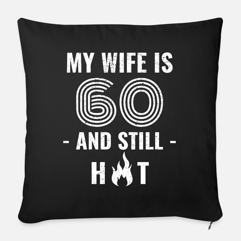 Cadeau d’anniversaire de 60 ans - Coussin et housse de 45 x 45 cm - noir