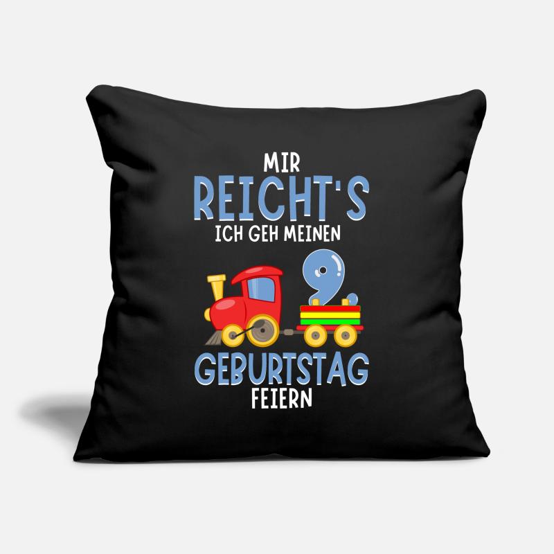 9. Geburtstag Geburtstagsgeschenk mit Eisenbahn Sofakissen mit Füllung 45 x 45 cm