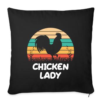 Chicken Lady - Sofa pillow with filling 45cm x 45cm - black - Front