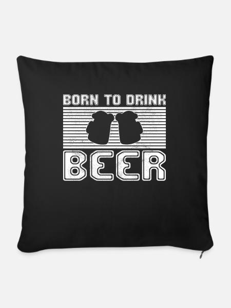 Bier trinken - Sofakissen mit Füllung 45 x 45 cm - Schwarz