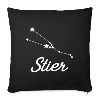 Sternzeichen Stier- Tierkreiszeichen - Sofakissen mit Füllung 45 x 45 cm - Schwarz - Vorne