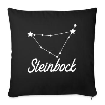 Sternzeichen Steinbock - Tierkreiszeichen - Sofakissen mit Füllung 45 x 45 cm - Schwarz - Vorne