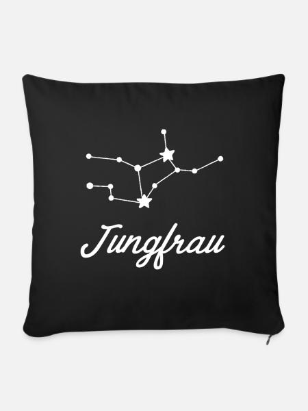 Sternzeichen Jungfrau - Tierkreiszeichen - Sofakissen mit Füllung 45 x 45 cm - Schwarz