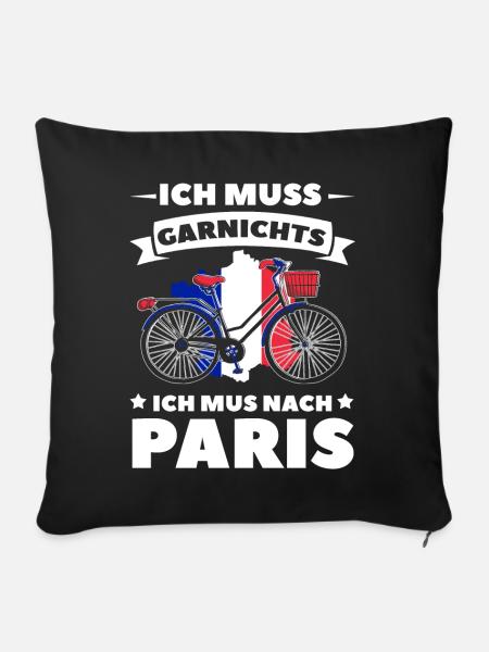 Frankreich - Sofakissen mit Füllung 45 x 45 cm - Schwarz