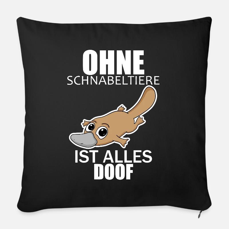 Schnabeltier - Sofakissen mit Füllung 45 x 45 cm - Schwarz