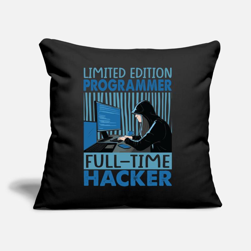 Programmeur en édition limitée Hacker à temps plein - Funn Coussin et housse de 45 x 45 cm