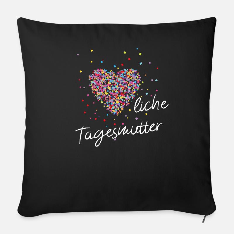 Assistante maternelle Kita Kiga - Coussin et housse de 45 x 45 cm - noir
