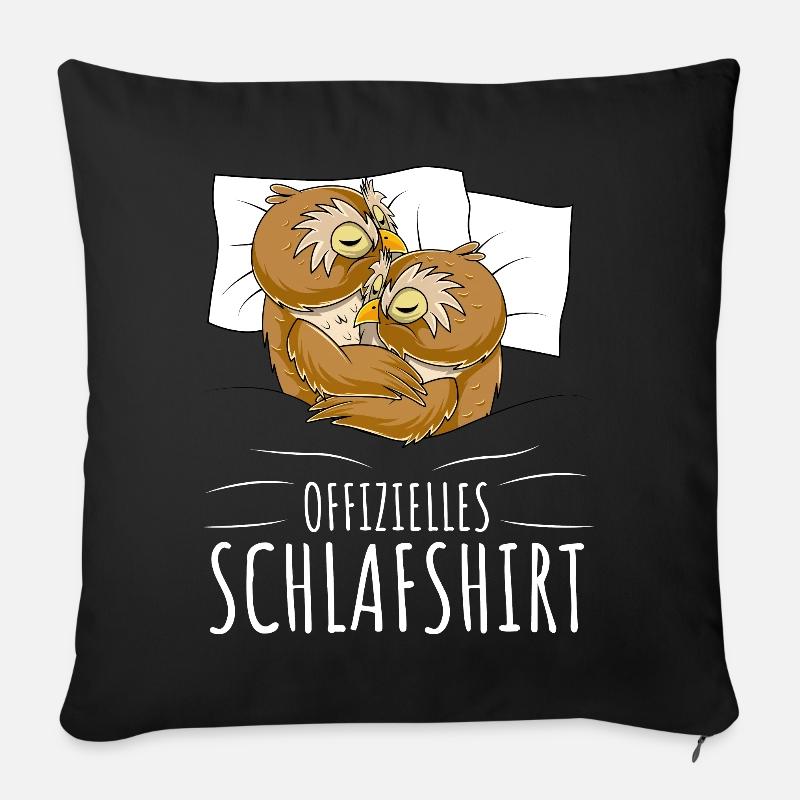 Offizielles Schlafshirt Eule - Sofakissen mit Füllung 45 x 45 cm - Schwarz