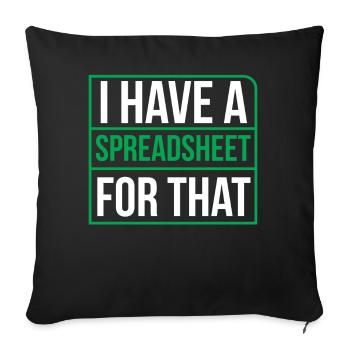 J’ai une feuille de calcul pour le tableau comptable - Coussin et housse de 45 x 45 cm - noir - Devant