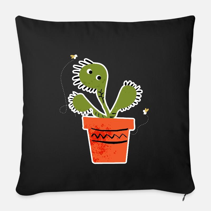 Vénus Piège à mouches comme des mouches Plante - Coussin et housse de 45 x 45 cm - noir