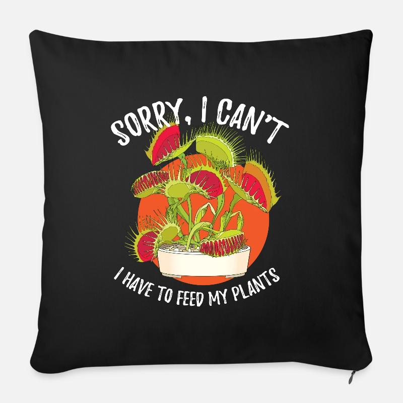 Désolé, je ne peux pas Vénus Flytrap Plant - Coussin et housse de 45 x 45 cm - noir