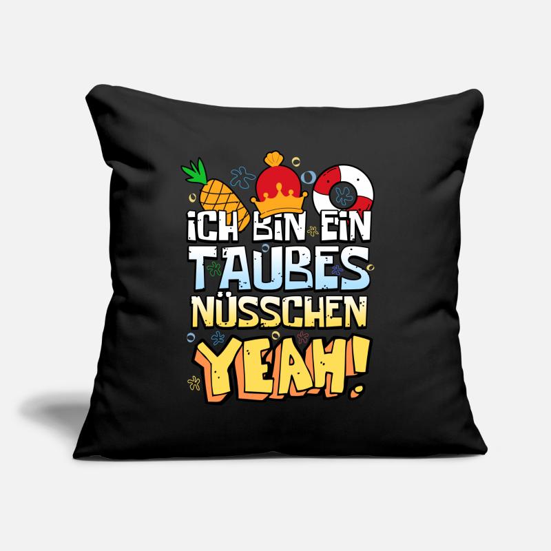 Ich bin ein taubes Nüsschen Yeah Spruch Fernsehen Sofakissen mit Füllung 45 x 45 cm