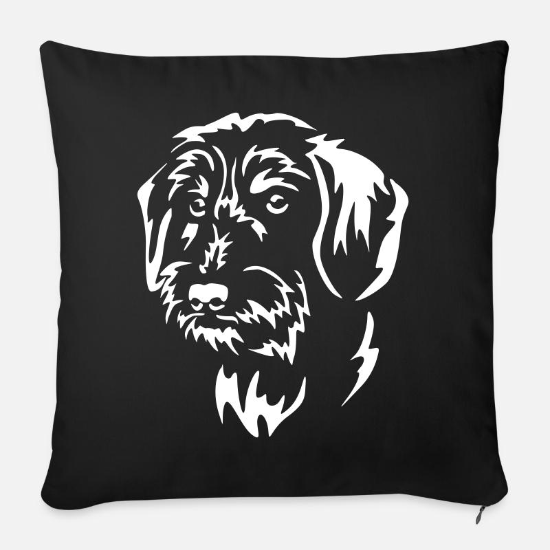 Dackel Kopf "Black Edition" - Sofakissen mit Füllung 45 x 45 cm - Schwarz