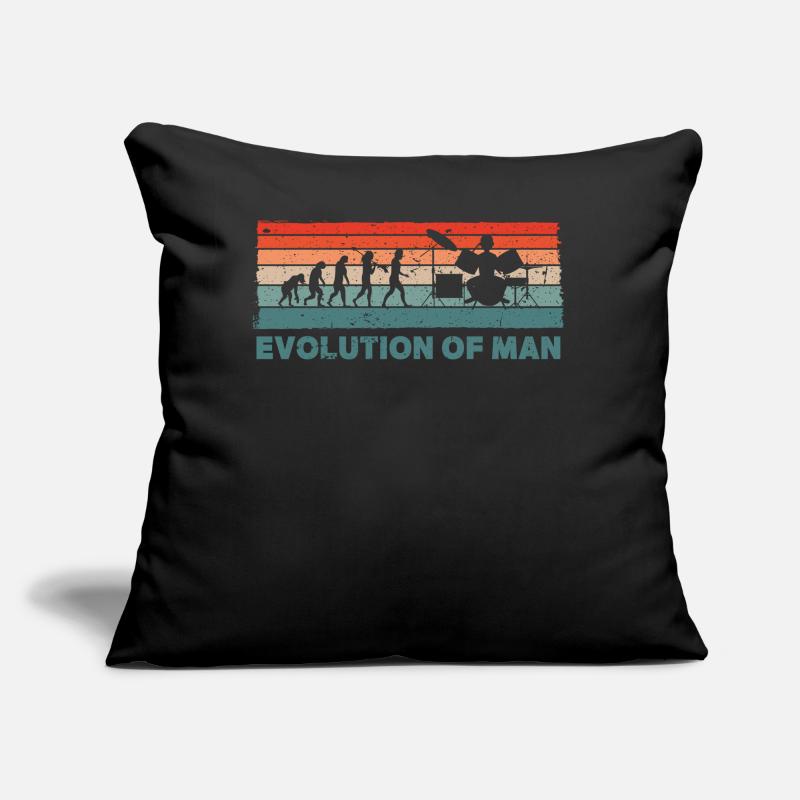 Retro Schlagzeuger Evolution Batteur Coussin et housse de 45 x 45 cm