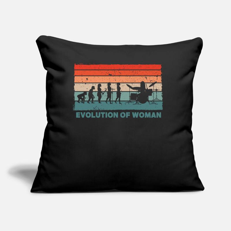 Retro Schlagzeuger Evolution Batteur Coussin et housse de 45 x 45 cm