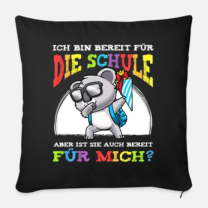 Schulkind Einschulung Koala - Sofakissen mit Füllung 45 x 45 cm - Schwarz