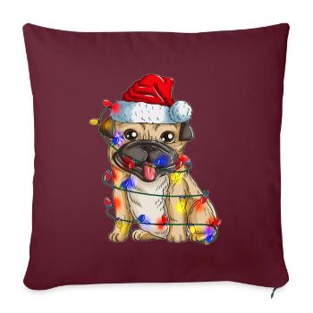 Stolze Mops Mama Hunde Gangster Hundemama Hund - Sofakissen mit Füllung 45 x 45 cm - Burgunderrot - Vorne