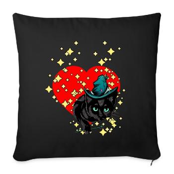 La gueule de bois magique de l’amour de la Saint-Valentin évoque la gueule de bois - Coussin et housse de 45 x 45 cm - noir - Devant