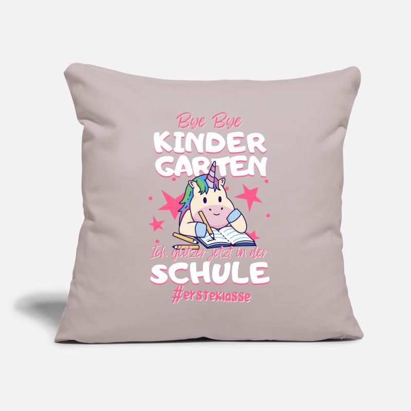 Bye Bye Kindergarten Einhorn Schulkind Einschulung Sofakissen mit Füllung 45 x 45 cm