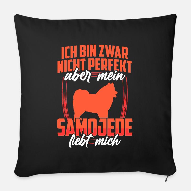 Samojede liebt mich Samojedenspitz Samojede - Sofakissen mit Füllung 45 x 45 cm - Schwarz