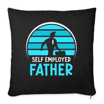 Self-employed father Freelancer Self-employed - Sofa pillow with filling 45cm x 45cm - black - Front