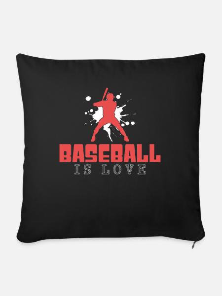 Baseball - Sofakissen mit Füllung 45 x 45 cm - Schwarz
