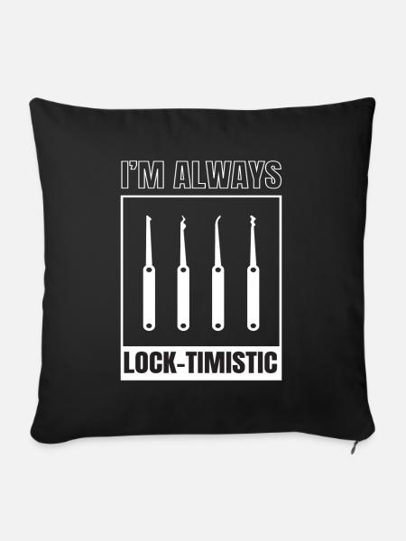 Lock-Timistic Lockpicking Lockpicker - Sofakissen mit Füllung 45 x 45 cm - Schwarz