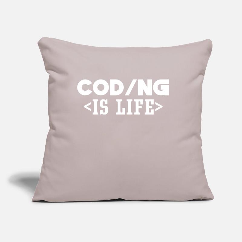 Coding Is Life Code Programmer Coder Sofa pillow with filling 45cm x 45cm