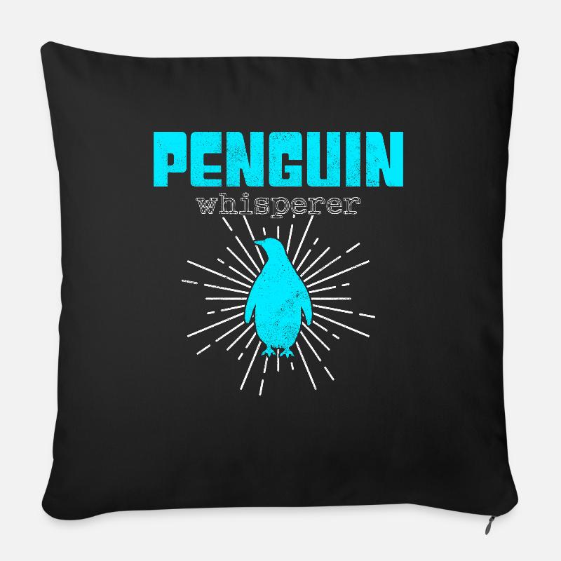 Pinguin Flüsterer - Sofakissen mit Füllung 45 x 45 cm - Schwarz