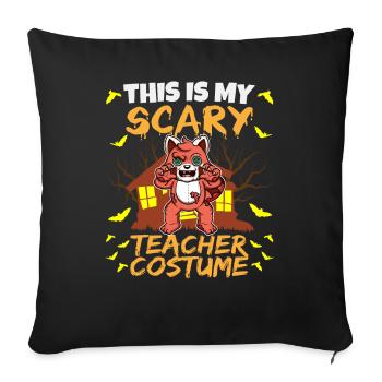 C’est mon effrayant professeur Costume School Halloween - Coussin et housse de 45 x 45 cm - noir - Devant