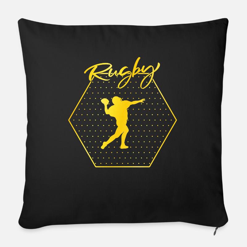 Rugby - Sofakissen mit Füllung 45 x 45 cm - Schwarz