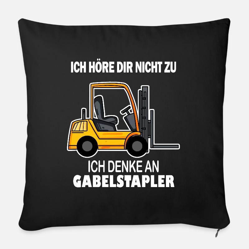Staplerfahrer Gabelstapler Stapler - Sofakissen mit Füllung 45 x 45 cm - Schwarz
