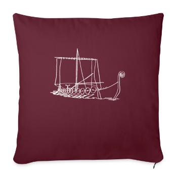Nordische Mythologie Wikingerboot Oneline Nordic - Sofakissen mit Füllung 45 x 45 cm - Burgunderrot - Vorne