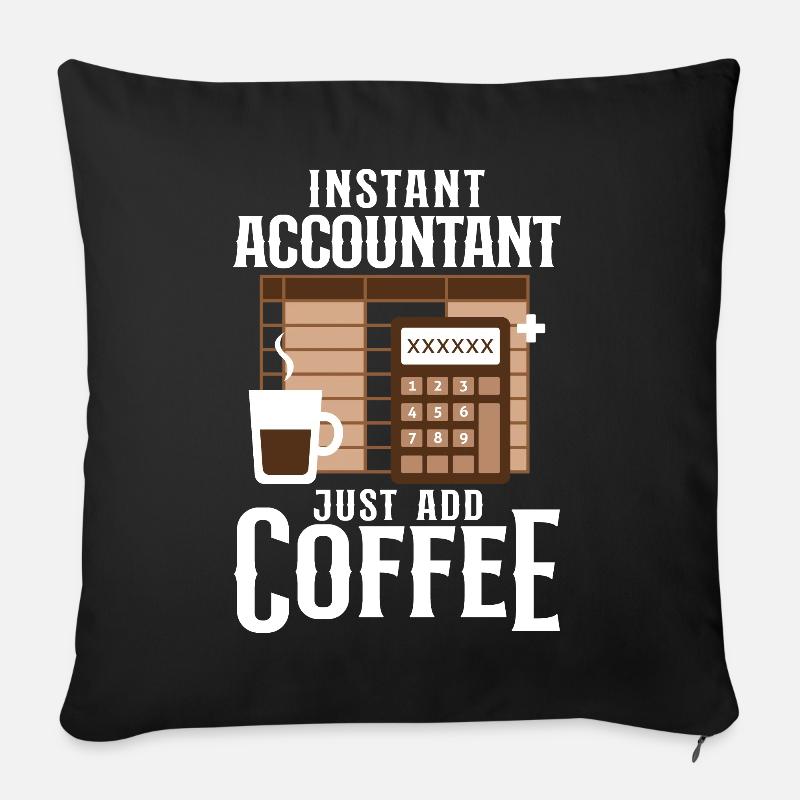Comptable Comptable Comptable Comptabilité - Coussin et housse de 45 x 45 cm - noir