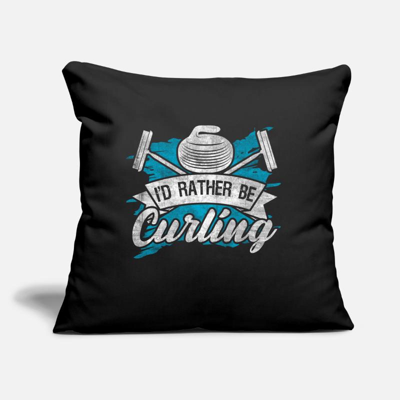 Cool Curling Plaque I'd rather be Curling Sofa pillow with filling 45cm x 45cm