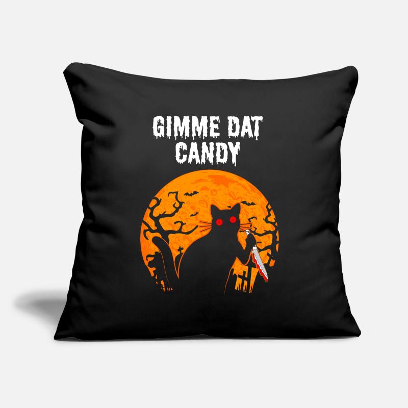 Gimme Dat Candy Chat Effrayant Halloween Coussin et housse de 45 x 45 cm