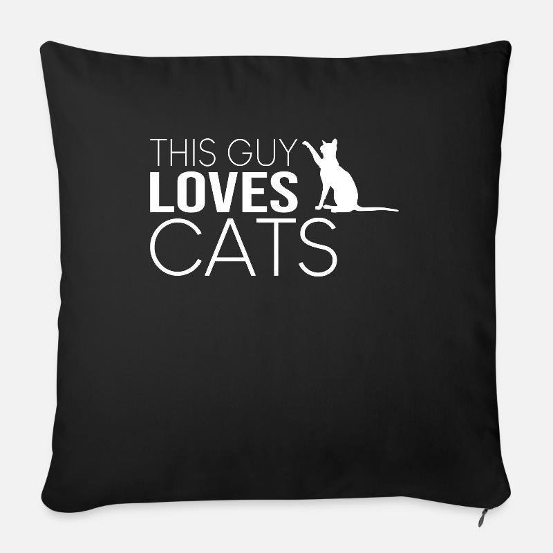 Typ Katze Spruch - Sofakissen mit Füllung 45 x 45 cm - Schwarz