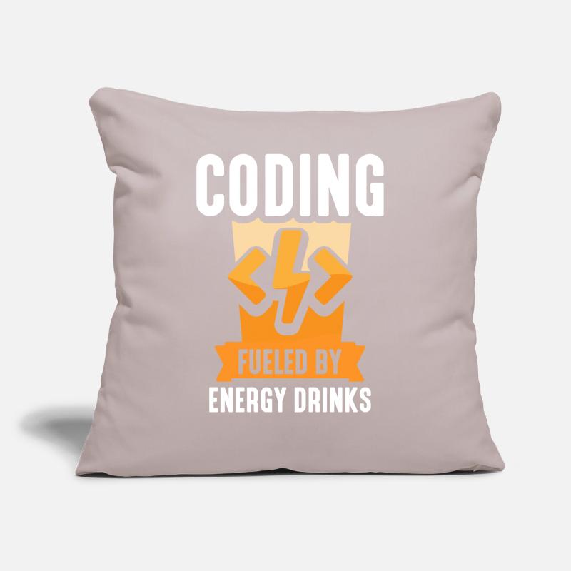 Programmation avec Energydrinks Coding Coder Coussin et housse de 45 x 45 cm
