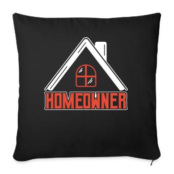 Hauseigentümer Hausherr Hausbesitzer Haus - Sofakissen mit Füllung 45 x 45 cm - Schwarz - Vorne